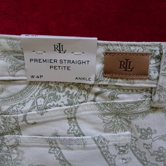 Ralph Lauren Print Jeans Women's Petite Size 4P Straight Leg Slim - Picture 6 of 9